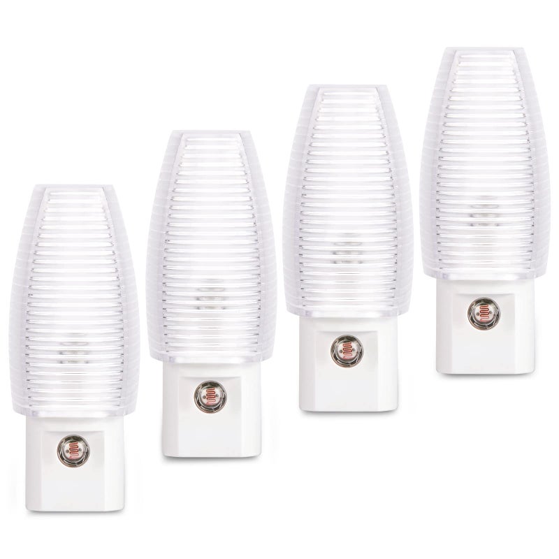 Emotionlite Plug in Night Light, Warm White LED Nightlight, Dusk to Dawn Sensor, Kids, Nursery, Bedroom, Bathroom,Hallway, Stairs, Kitchen, 4 Pack - Image 1